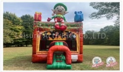 Christmas Elf on Bounce House